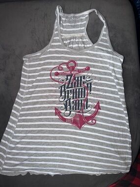 Zac Brown Band Striped Gray & White Tank- Small